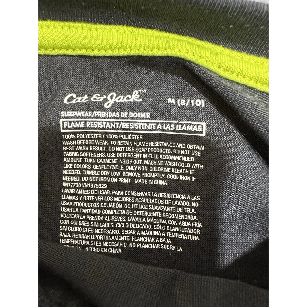 Cat & Jack Shirt Boys Medium Long Sleeve‎ Sleep Sleep Play Black Crew Neck EUC